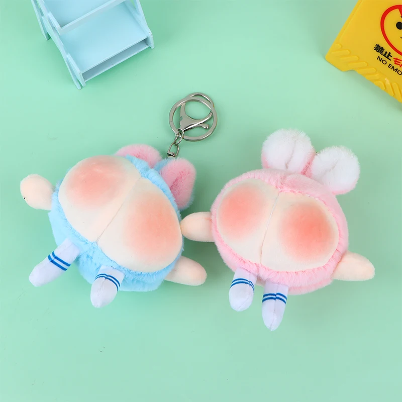 

Cute Peach Butt Rabbit Ears Plush Toy Pendant Keychain Kawaii Plush Buttocks Keyring Bag Decoration Gift