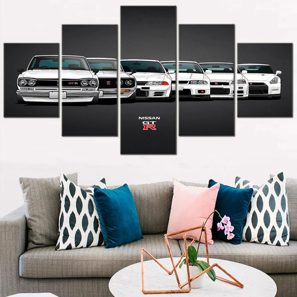 

Home Decoration Nissan Skyline GTR Evolution 5 Pieces Canvas Painting Wall Art HD Printing Modern Posters Modular Pictures
