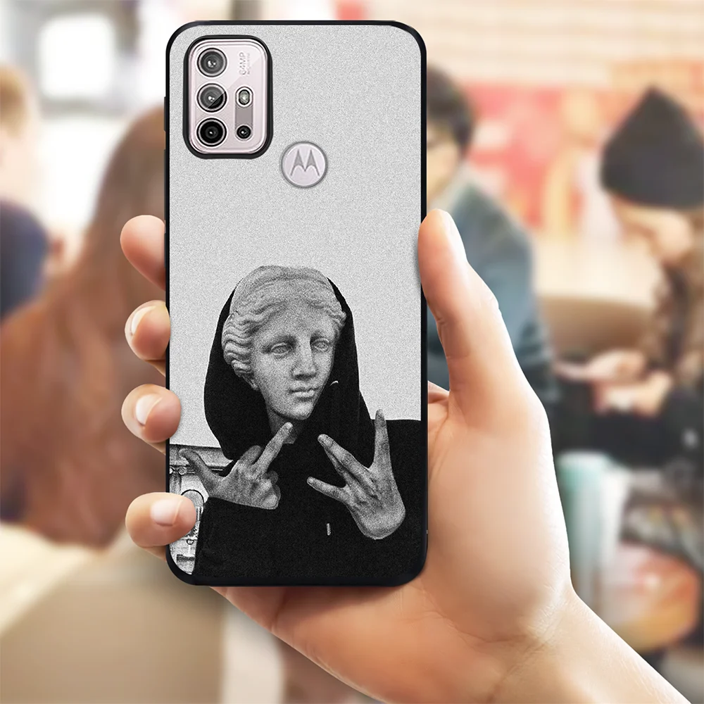 funny statue man woman phone case for moto g7 power eu e20 e40 g30 g9 play g50 g60 e7 plus g60s g40 fusion bumper fundas cover free global shipping