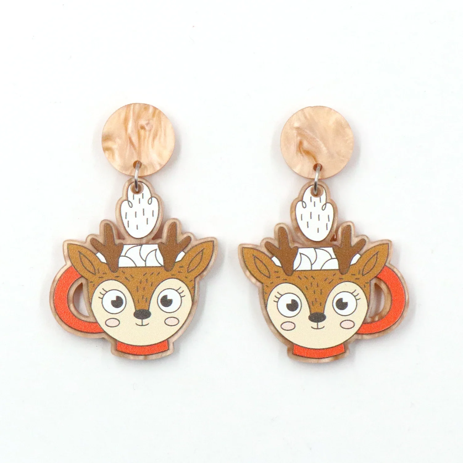 

MD141ER2150 1pair New product CN Drop Santa Claus deer coffee cup cute christmas Acrylic earrings Jewelry for women