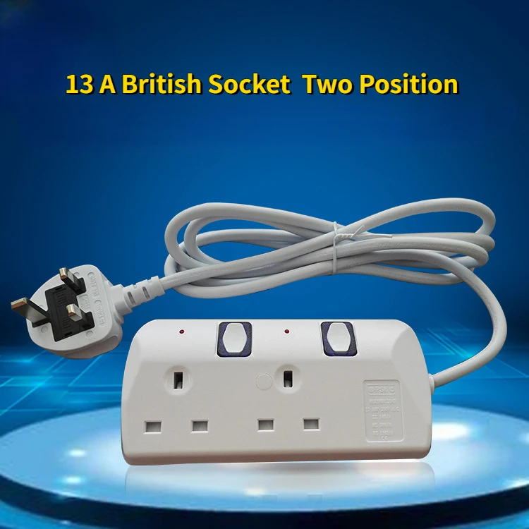 

British Standard Power Strip Plug 13A Two-position Terminal Block Independent Switch Wiring Socket Hong Kong BS Cross-border