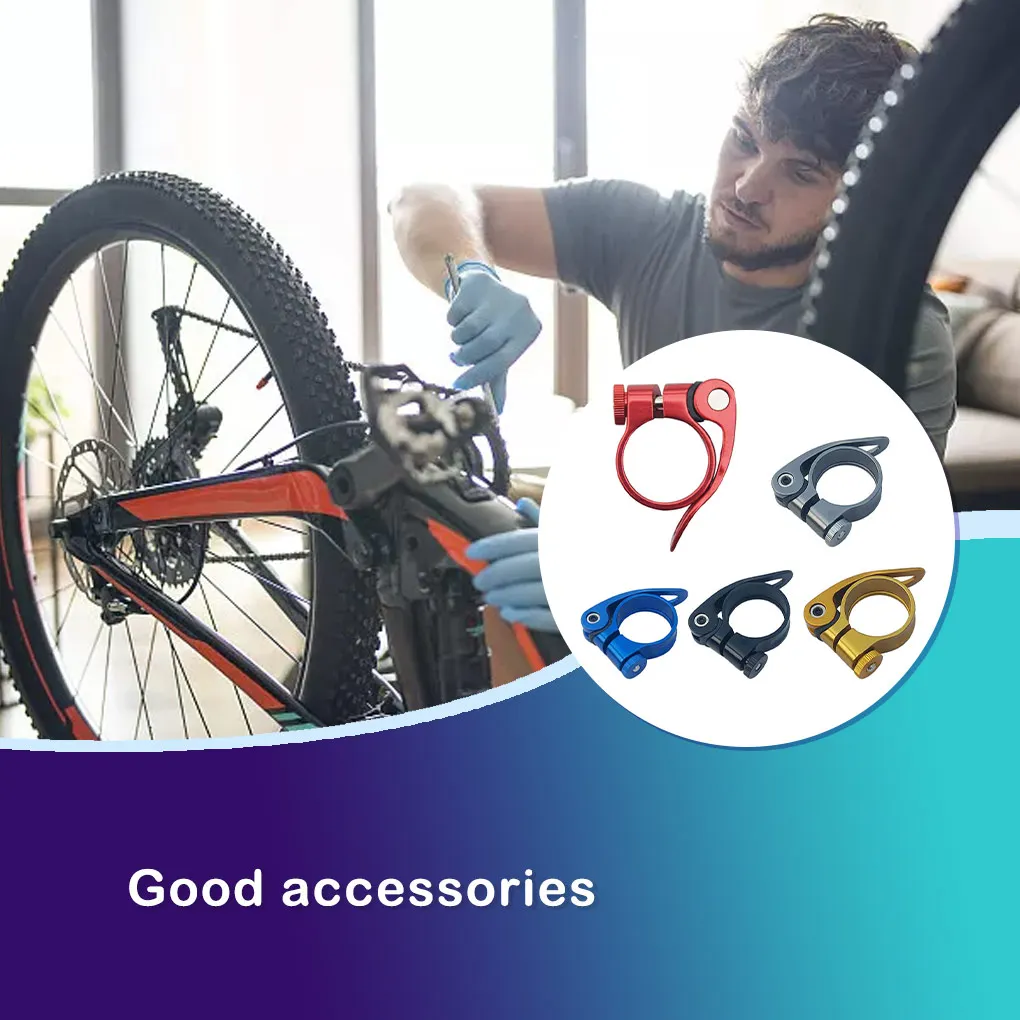 31 8mm Bicycles Seat Post Clip Bike Fast Release Seatpost Clamp Replacement Part Outdoor Riding Maintenance Red