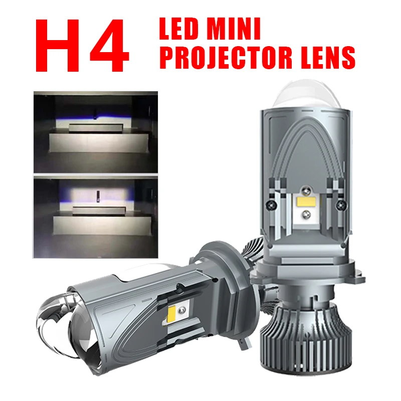H4 120W 30000LM Super Bright Car LED Headlight Auto 9003/HB2 Mini Projector Dual Lens High Low Beam Light Bulb