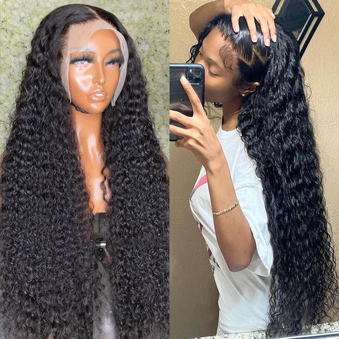 Brazilian Jerry Curly 360 13x6 Lace Front Human Hair Wigs for Women Glueless Deep Wave Lace Frontal Wig Pre Plucked Hairline