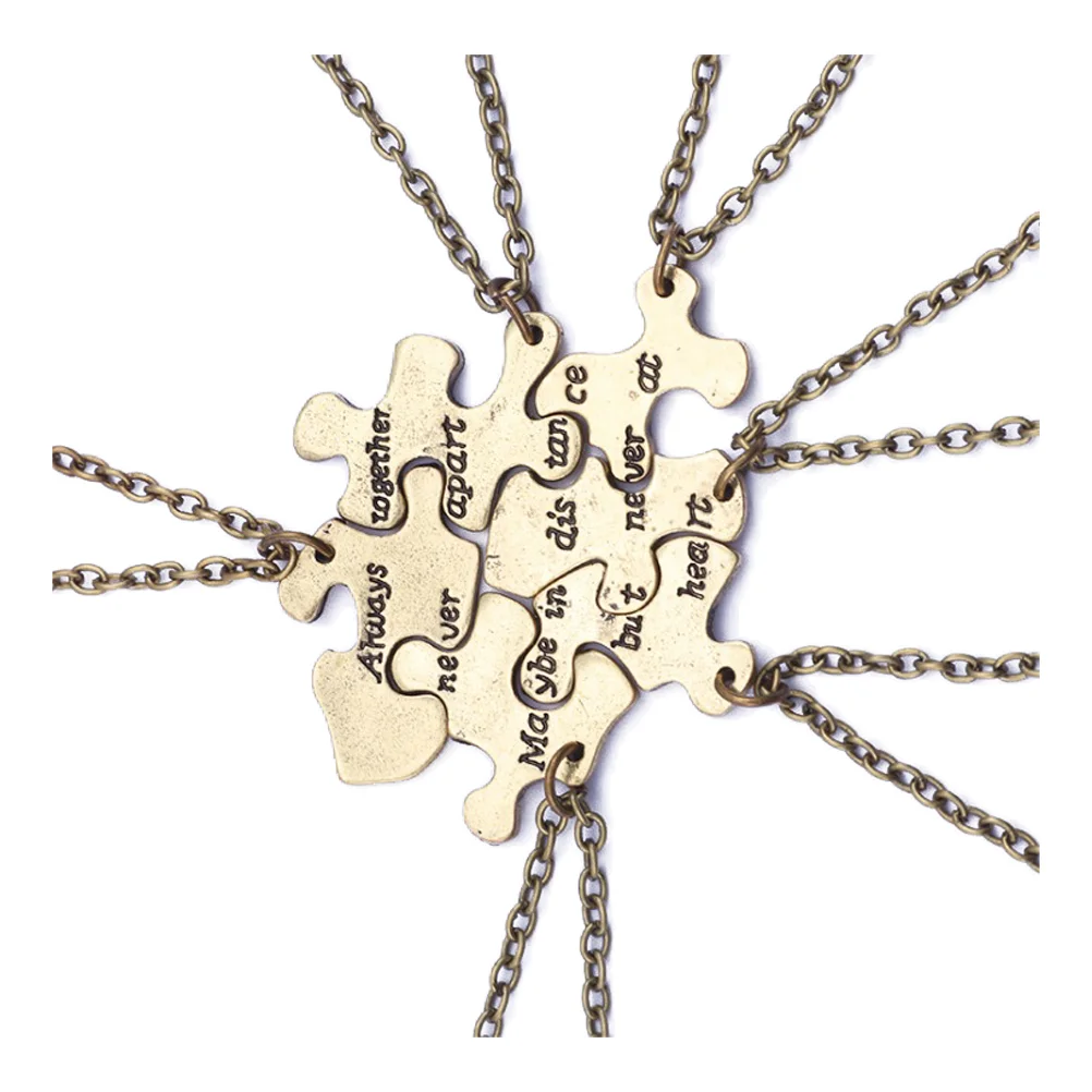 

6 Pcs Neck Decoration Necklace Jewelry Accessories Girls Fashion Puzzle Pendant Jewelry Necklacess