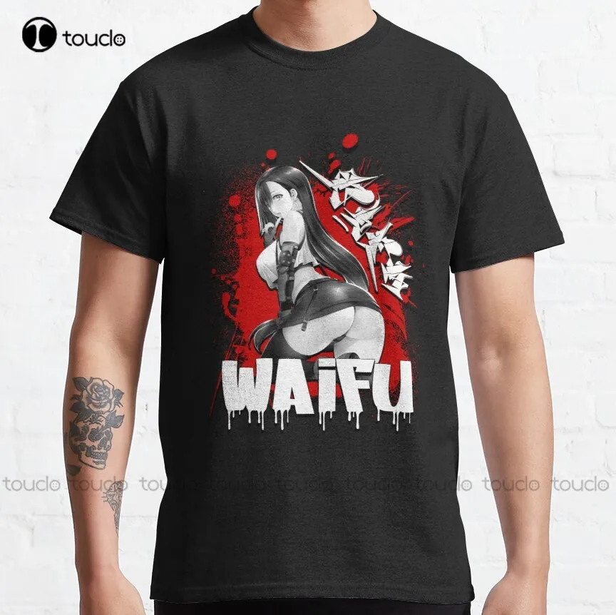 

Классическая переделанная футболка Tifa Lockhart с граффити-Ff7, плавательная рубашка, забавная уличная одежда в стиле Харадзюку, мультяшный персо...