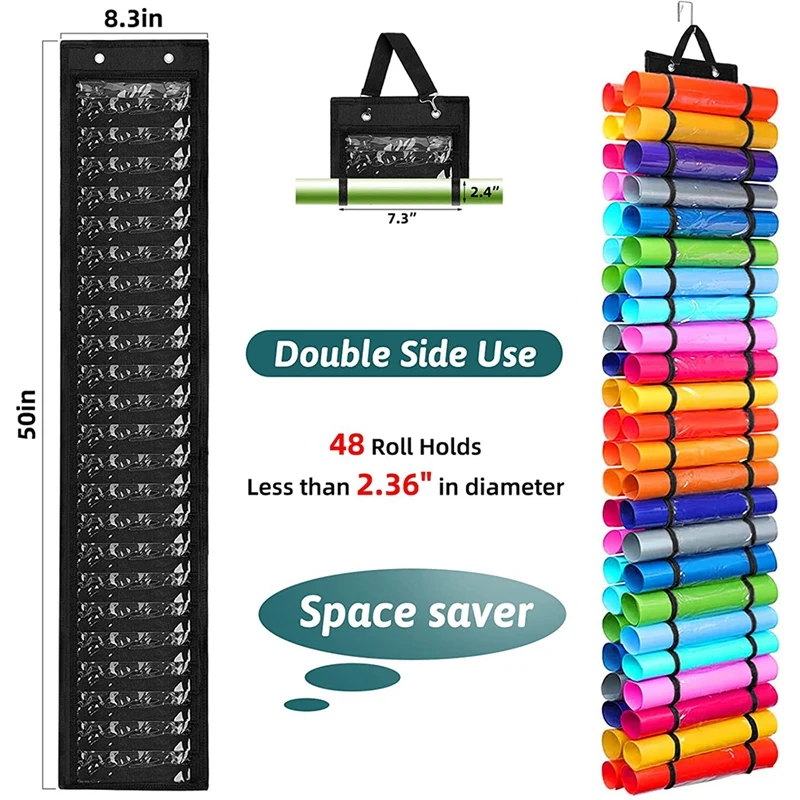Виниловый органайзер для хранения с 48 отделениями виниловый держатель рулонов