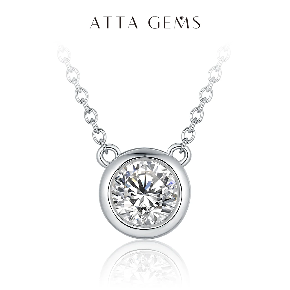 ATTAGEMS 100% Стерлинговое Серебро 925 пробы 1 карат D цветной Муассанит кулон ожерелье