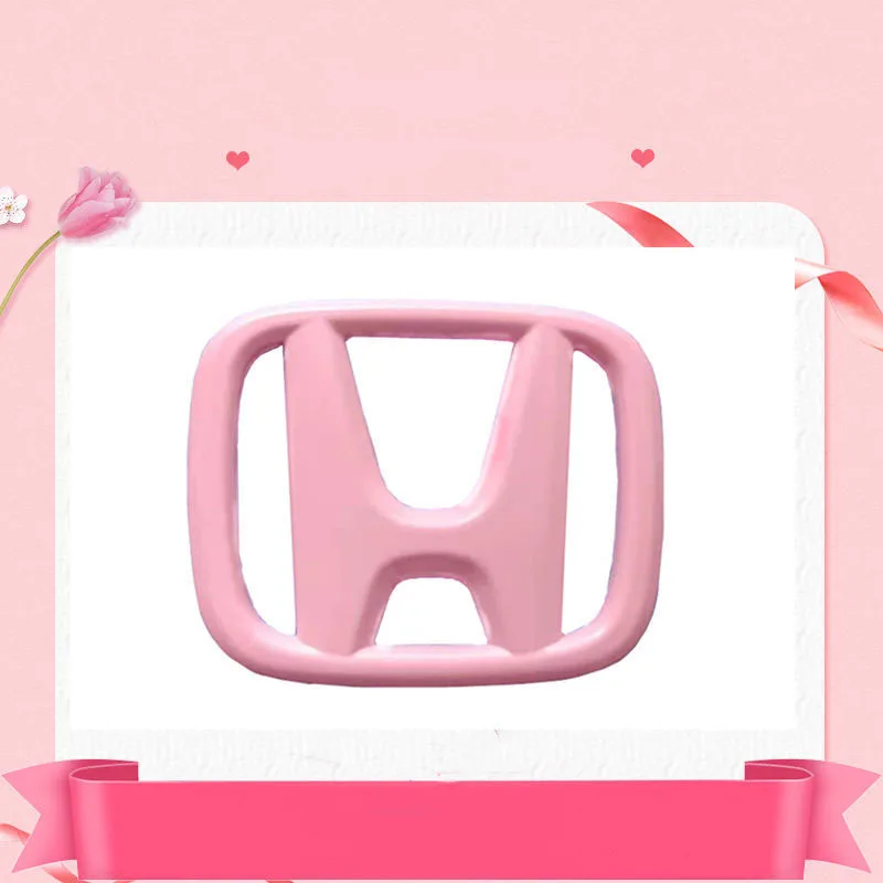 Kawaii Cartoon Cute Honda Civic Car Front Rear Logo Modified Pieces Pink Girl Heart Auto Parts Play Car Flirt Essential Artifact