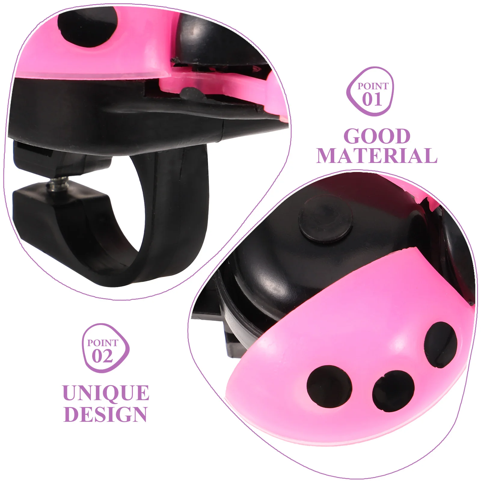 Пластиковый внешний вид с божьей коровкой латунный дуэт велосипедный звонок для