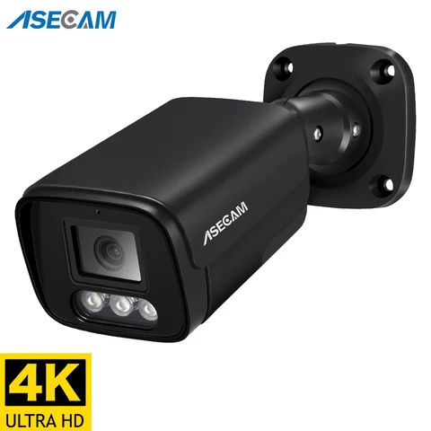 ASECAM 8мп 4K ip камера видеонаблюдения уличная Аудио POE H.265 Onvif 4мп Обнаружение человека видеокамера наблюдения
