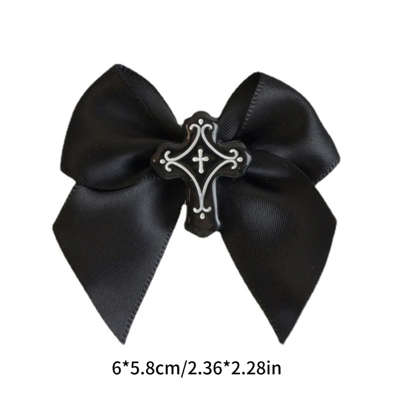 652F 2 шт. лента с готическим бантом в стиле Y2K боковая заколка бантиком для волос