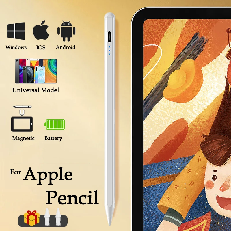 Универсальный стилус для Apple Pencil, совместимый с Android IOS Windows iPad 2018-2022 Pro Mini Huawei Lenovo Phone Xiaomi Tablet