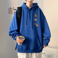 mens hoodie long sleeve sweater t shirt hooded top blue lovers spring and autumn tidal current streetwear the price of