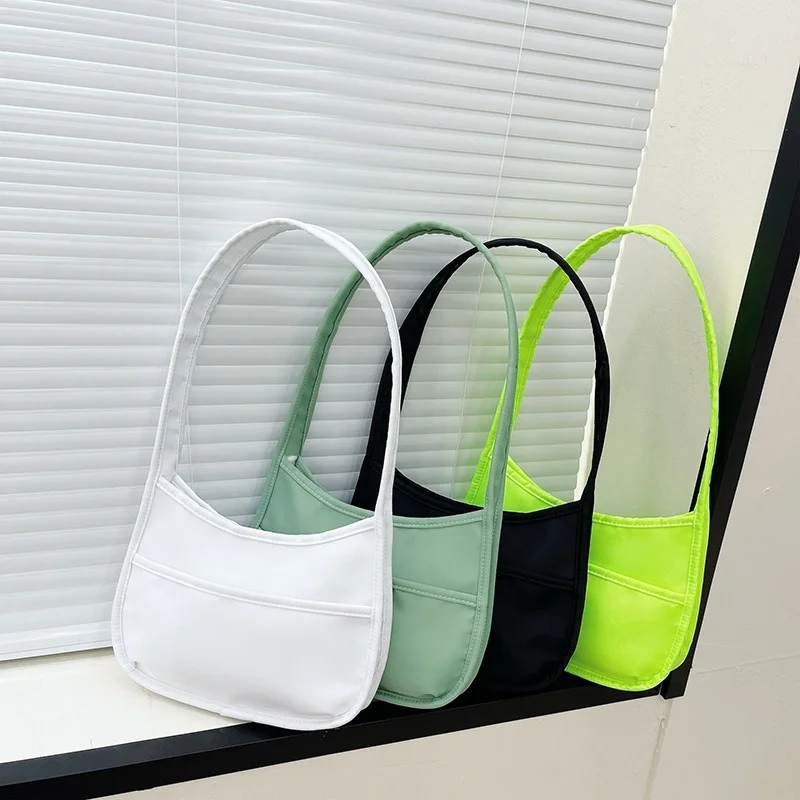 

Nylon Hobos Simple Women Handbag Candy Color Women Fashion Design Shoulder Bag Large Capacity Female Clutch Purse Bolsa
