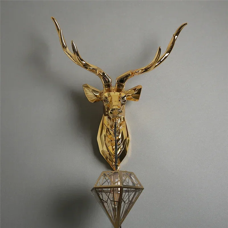 Современная настенная лампа с рогами светильник оленем креативные настенные