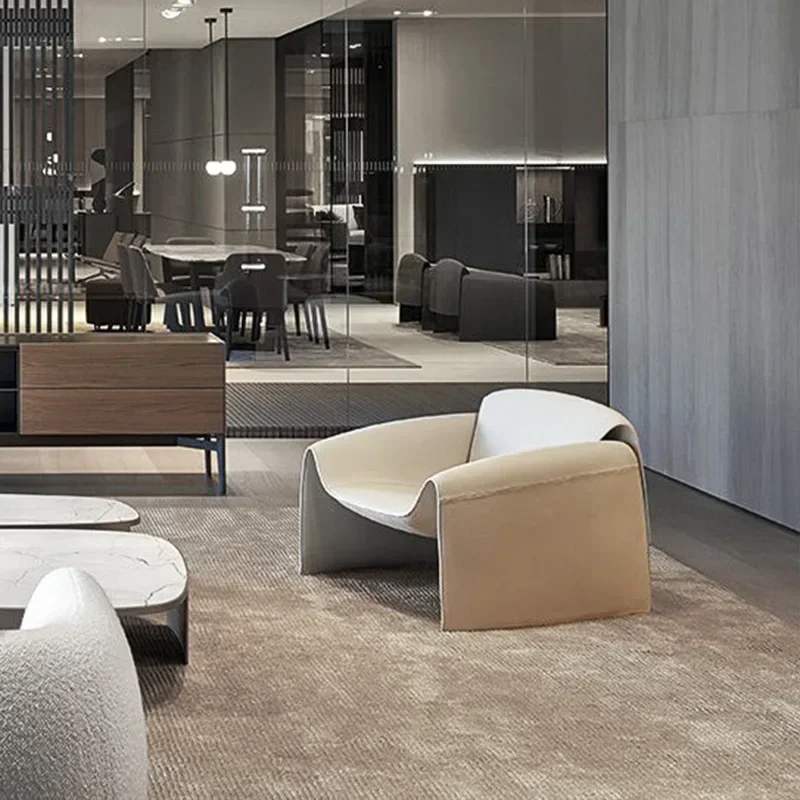 Tempo Lebero Rilassante Casa Sedia a granchio scanalata Soggiorno semicir aand da divano monoposto colorata con