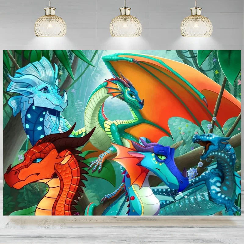 Фон для фотосъемки с изображением крыльев пламени и дракона