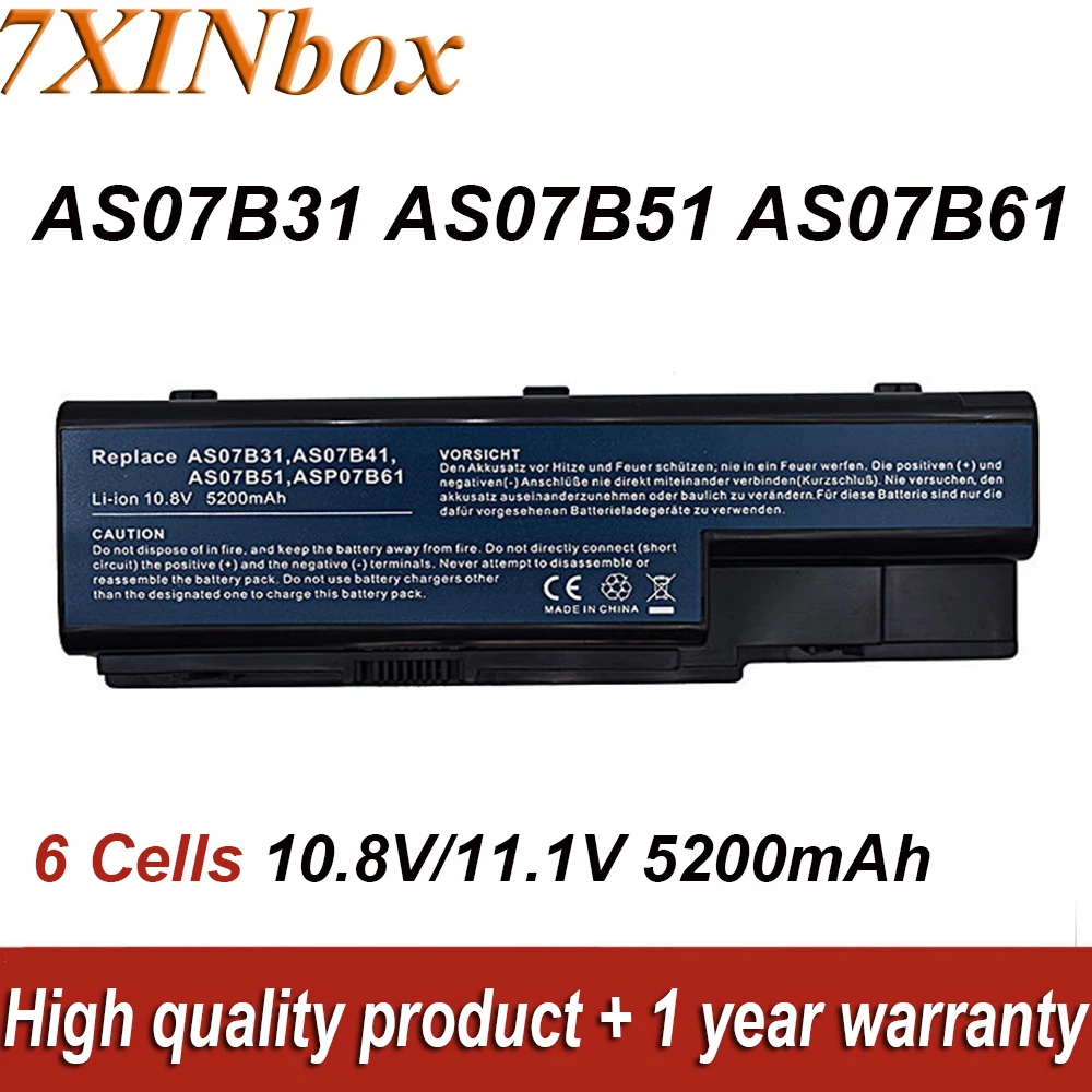 

AS07B51 AS07B61 10,8 В 5200 мАч аккумулятор для ноутбука Acer Aspire 5220 5230 5330 5710 5710Z 5920 5920G 6920 7220 7320 8920 Серии