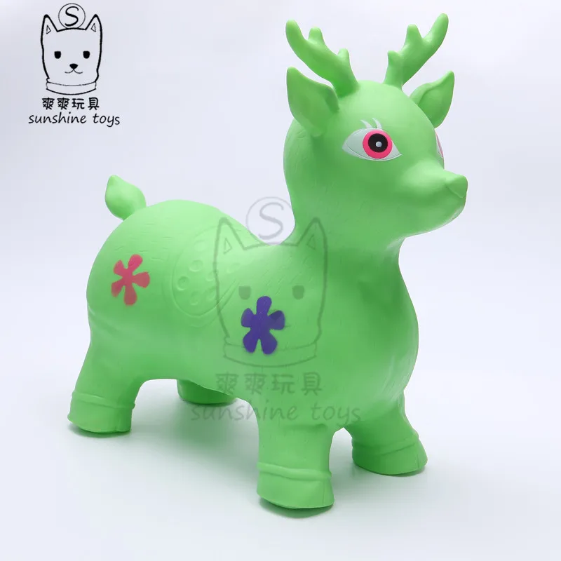 

Floor Stall Manufacturer Sells Pvc Cartoon Animals, Children'S Inflatable Toys, Thickened Music Rubber Jump Horse