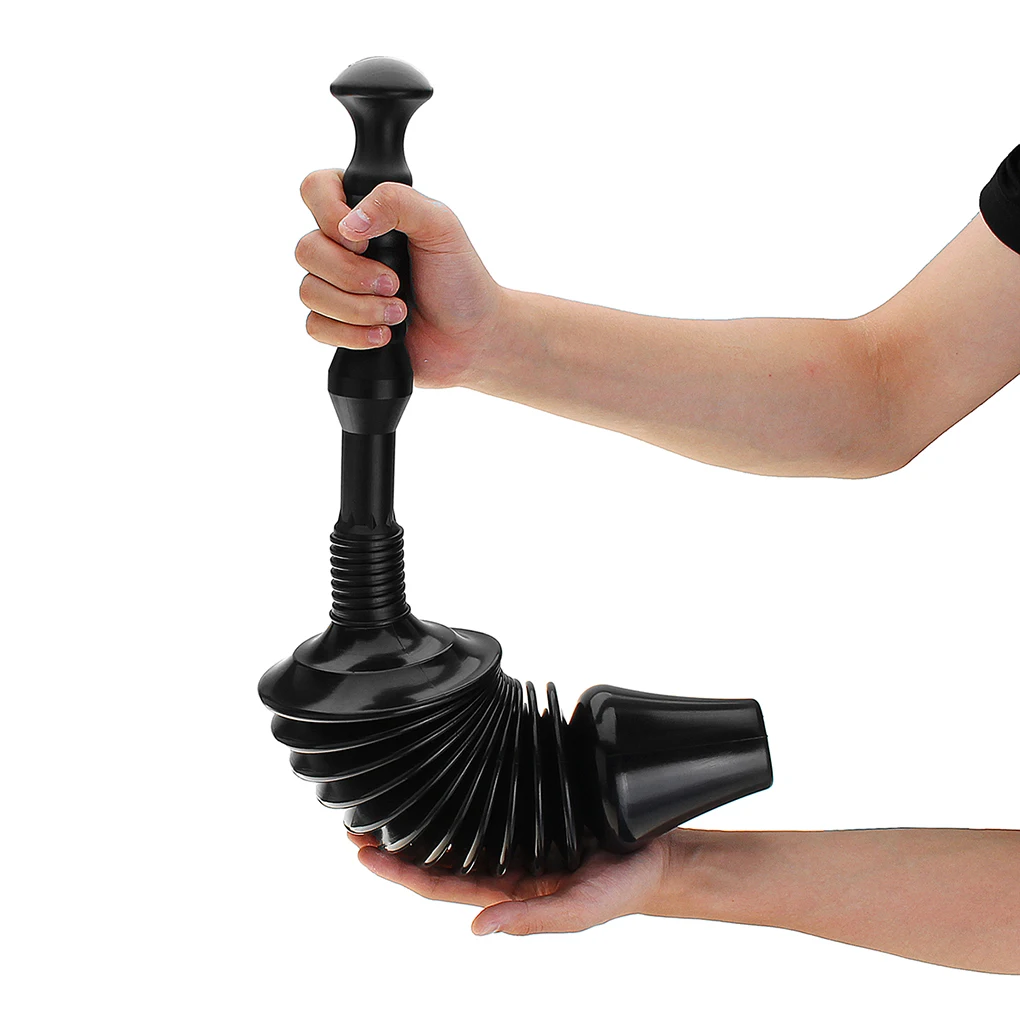 

High Pressure Toilet Plunger Reusable Unblock Powerful Home Clear Drain Blockages Handy Suction Bellows Grip Bathroom