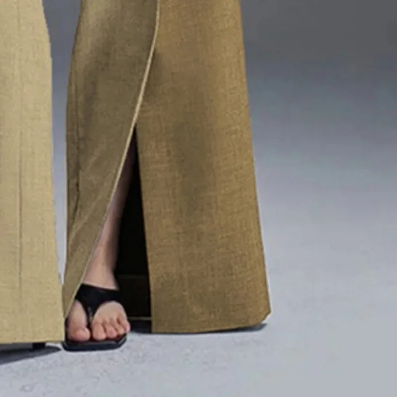 Beautyblue женские брюки цвета хаки широкие новые повседневные свободные с высокой