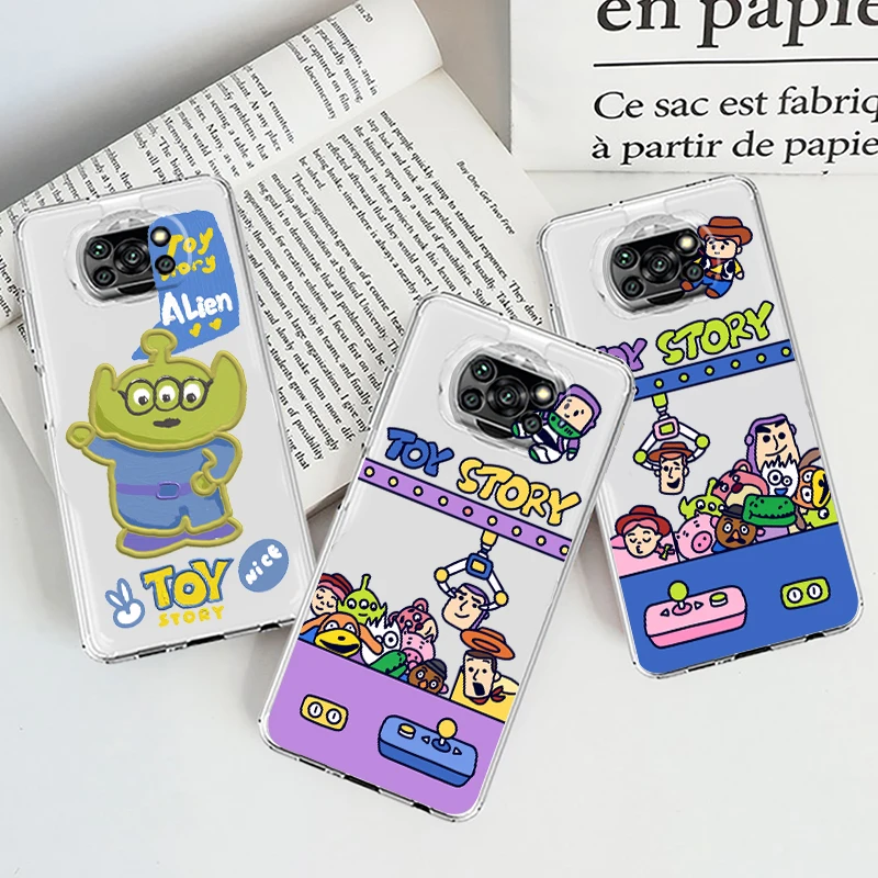 

Phone Case For Xiaomi Mi Poco X4 X3 NFC F4 F3 GT M4 M3 M2 X2 F2 F1 Pro C3 5G Disney Toy Story Cute Cool Transparent TPU Cover