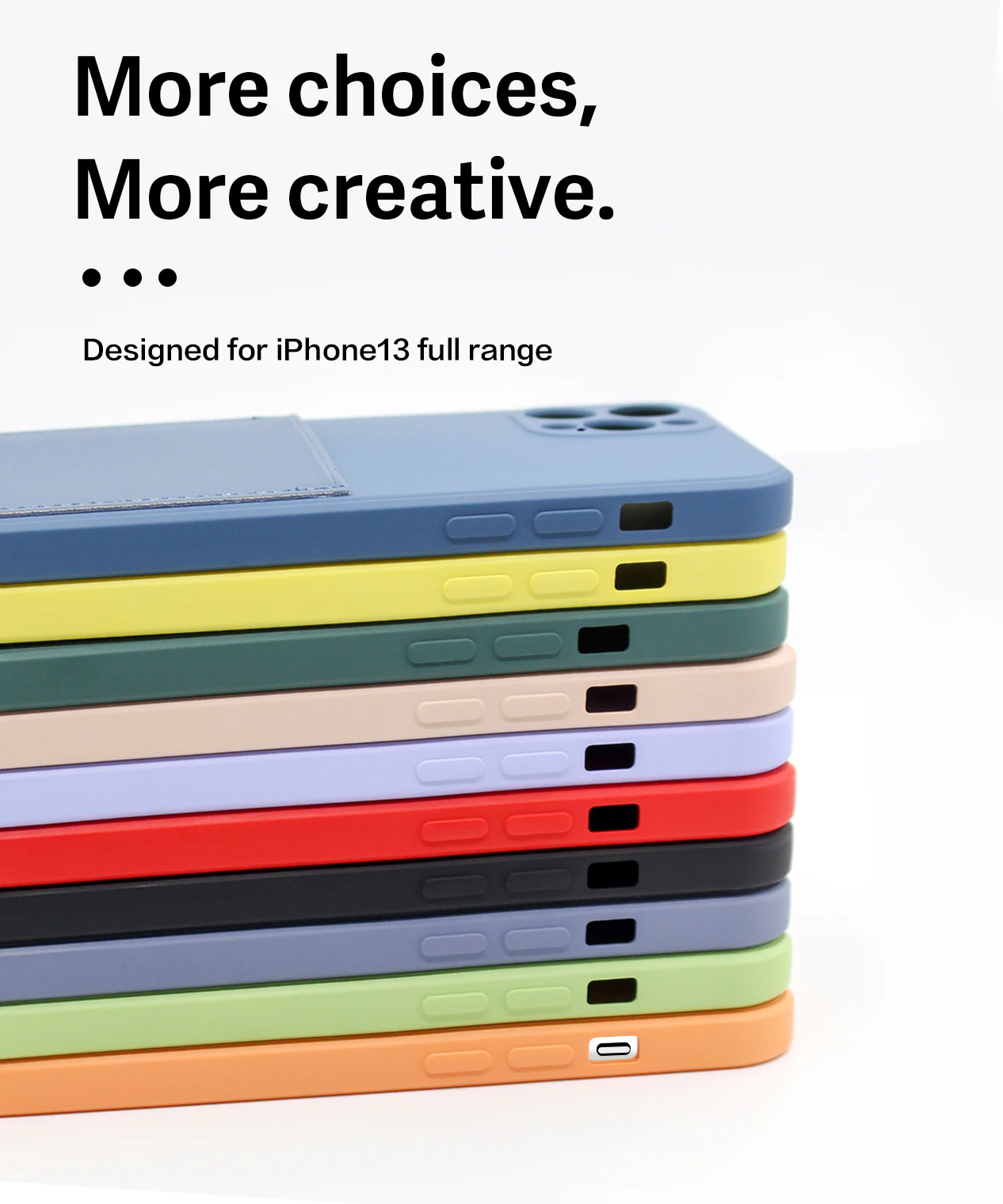 

Original Wallet Card Slot Holder Case for iPhone 12 13 11 Pro Max Mini XR XS X 6 6S 7 8 Plus Silicone Candy Color Back Cover Bag