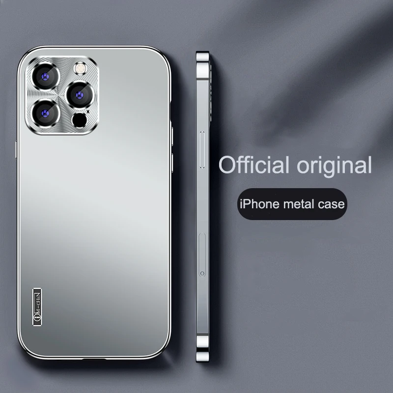 

Чехол из алюминиевого сплава для iPhone 14 13 12 11 Pro Max, защитный чехол с полной камерой, оригинальный цветной Ультратонкий чехол-накладка