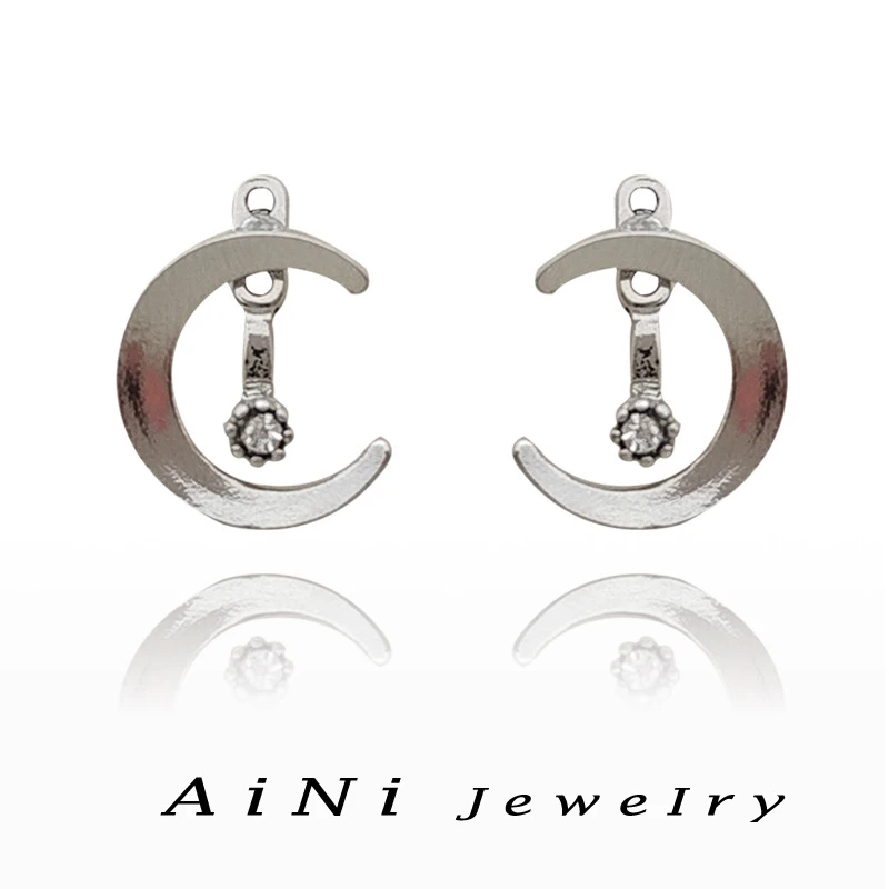 

Trendy Jewelry 925 Silver Needle Sweet Korean Temperament Cool Trend Moon Style Earrings For Women 2023 Trend New Simply Design