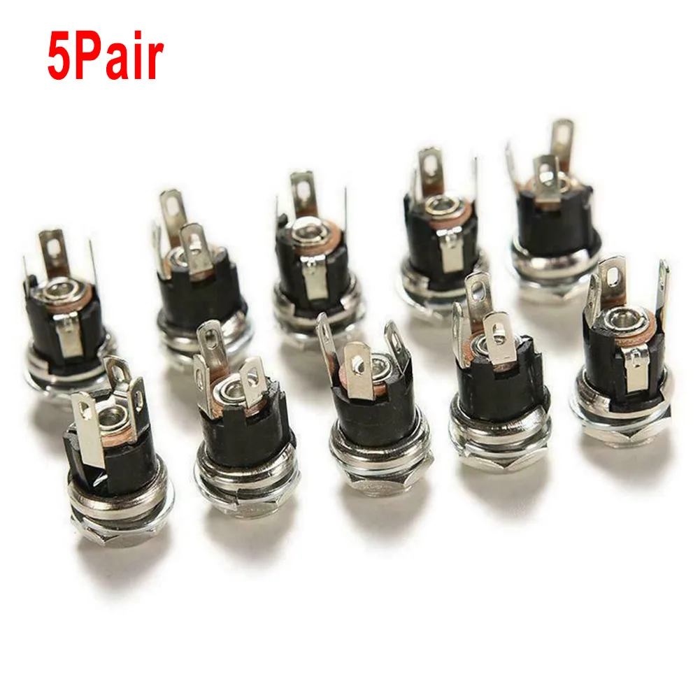 

10PCS DC Power Supply Female Panel Mount Connector 5.5x2.1mm DC Power Plug Jack Female Metal Panel Mount Socket