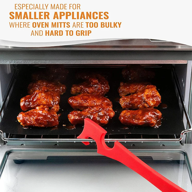 

Силиконовый нажимной инструмент для кухонной духовки с более длинной ручкой, избегайте горячей руки