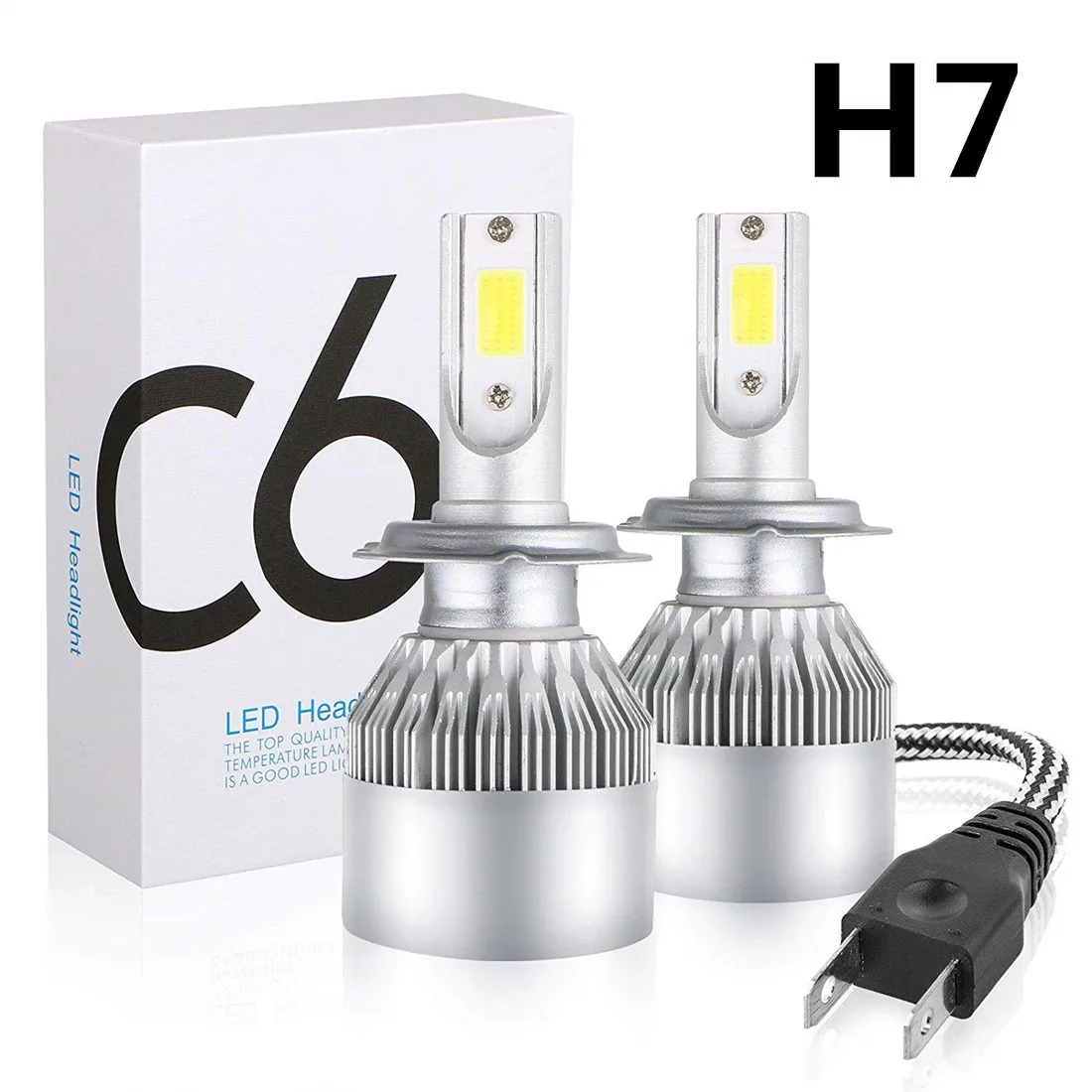 

2Pcs C6 H1 H3 Headlight Bulbs H7 LED Car Lights H4 880 H11 HB3 9005 HB4 9006 H13 6000K 4300K 12000K 80W 8000LM Auto Headlamps