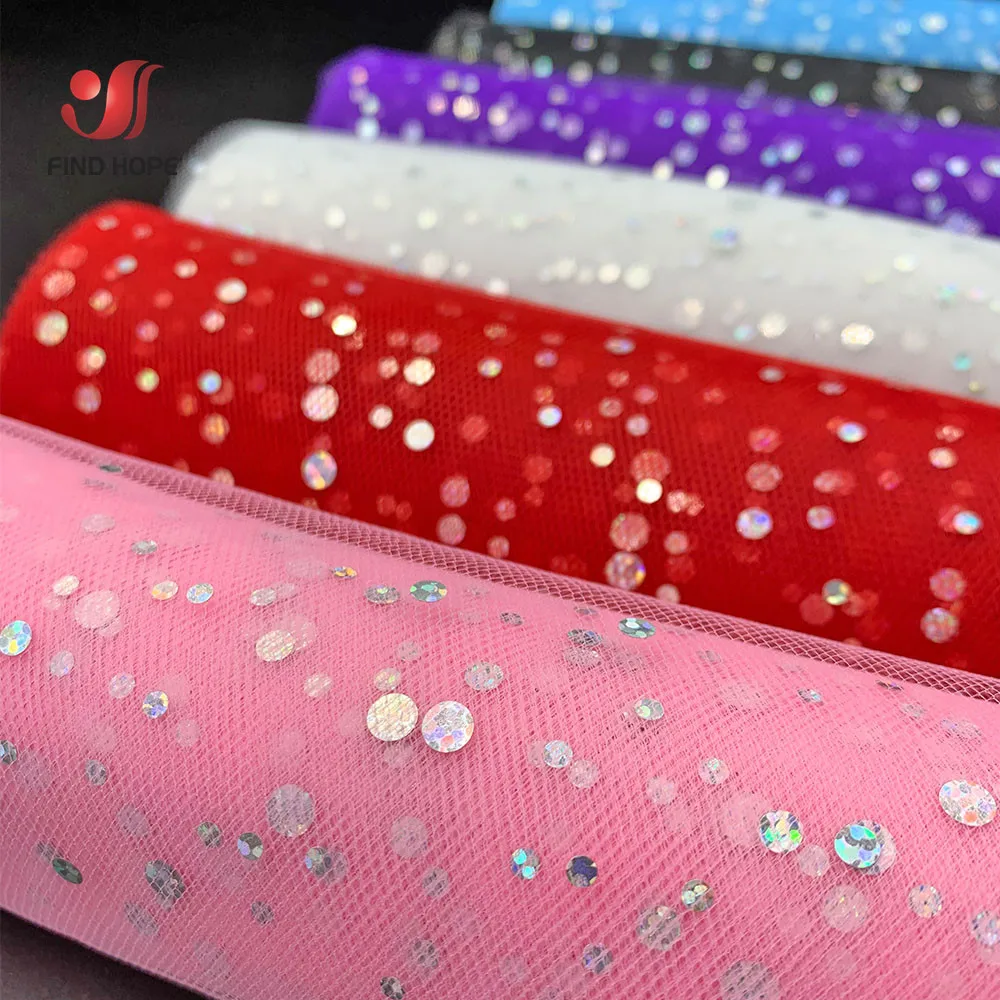 7 шт. Тюль в рулоне 10 ярдов 15 см Блестящие Блестки