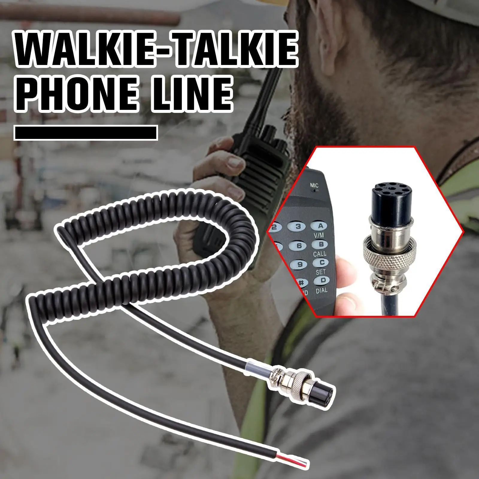 

Walkie-talkie Microphone Cable For Alinco EMS-57 EMS-53 DR635 DR620 DR435 Professional Replacement Microphones Cable D6H5