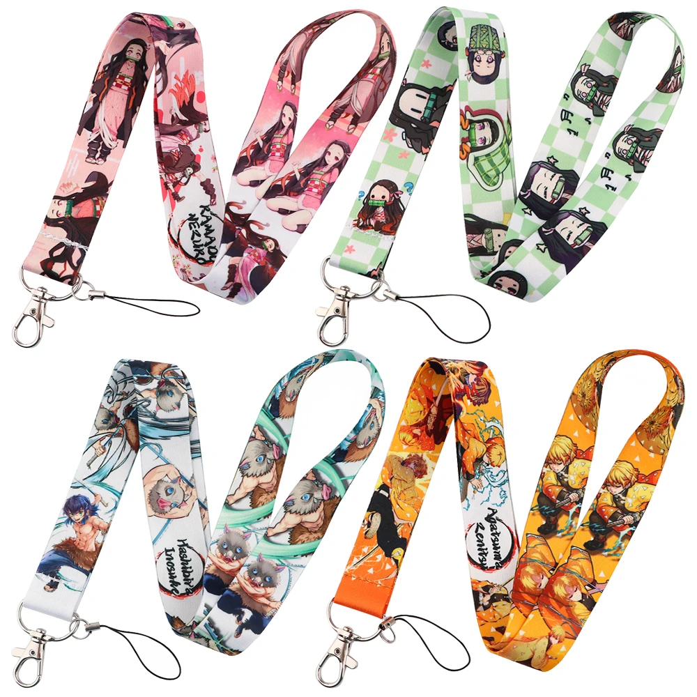 

Demon Slayer Japanese Anime Lanyard for Key Neck Strap Card ID Badge Holder Phone Charm Hang Rope Accessories Holiday Gift
