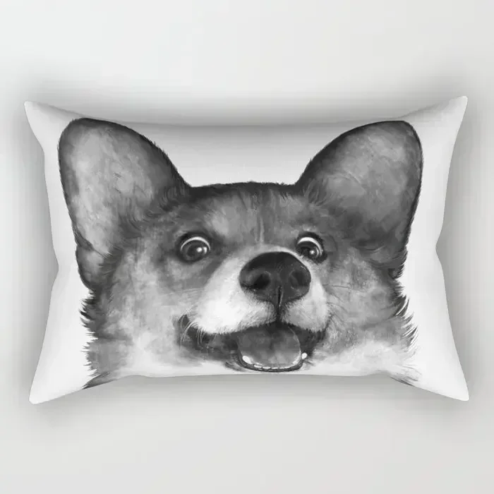 Плюшевая наволочка с принтом кошки и собаки украшение для дома длинная подушки