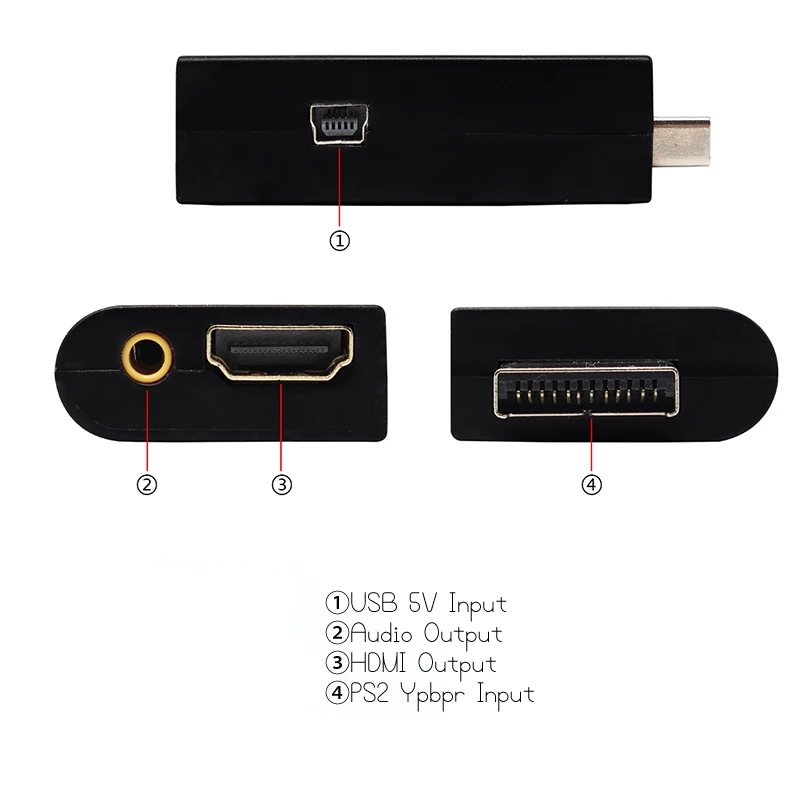Портативный аудио-видео преобразователь для PS2 в HDMI-совместимый 480i/480p/576i 3 5 мм AUX