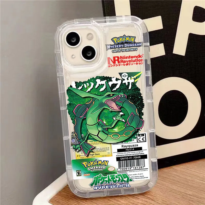 Прозрачный чехол с аниме P-Pokemon для IPhone 16 15 14 13 12 11 Pro Max 7 8 Plus X XR XS SE2020 противоударный