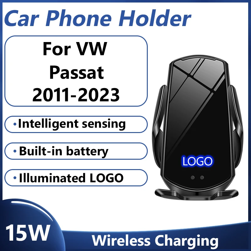 

Кронштейн для беспроводной зарядки VW Passat 2011-2023 15 Вт, простой в установке, автоматический зажим, автомобильный держатель для телефона, декоративные аксессуары