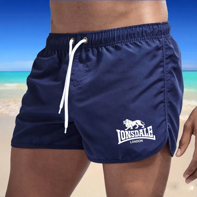 Men's Beach Shorts Lonsdale-print Sport Running Short Pants Swimming Trunk Pants Quick-drying Movement Surfing Shorts Swimwear