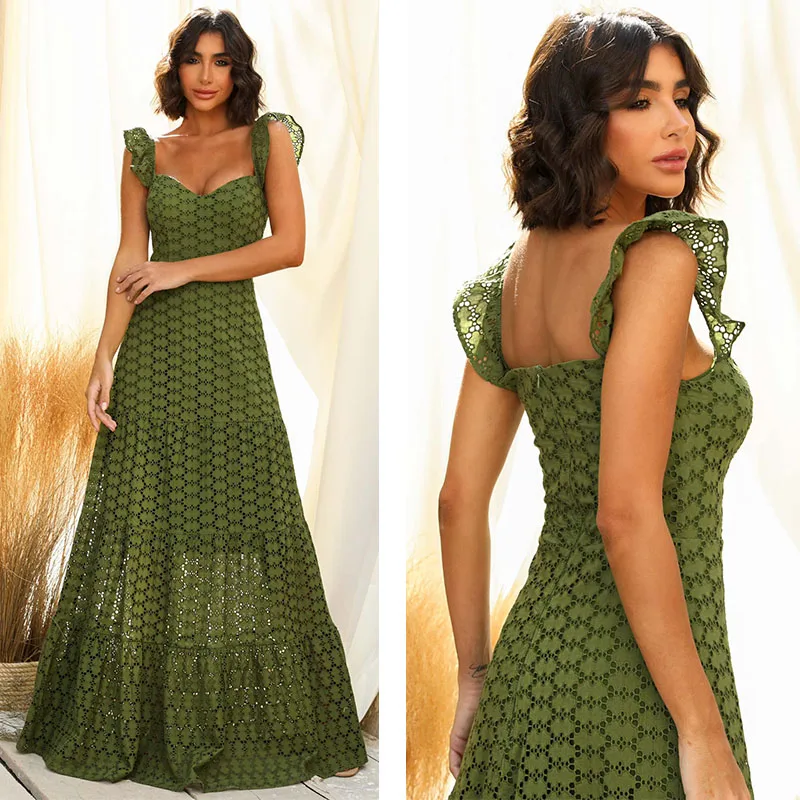 

2023 Fashion Floor Length Evening Dresses Female Fly Sleeve Boho Beach Style Dress Vintage Sexy Wedding Party Gowns Prom Robes