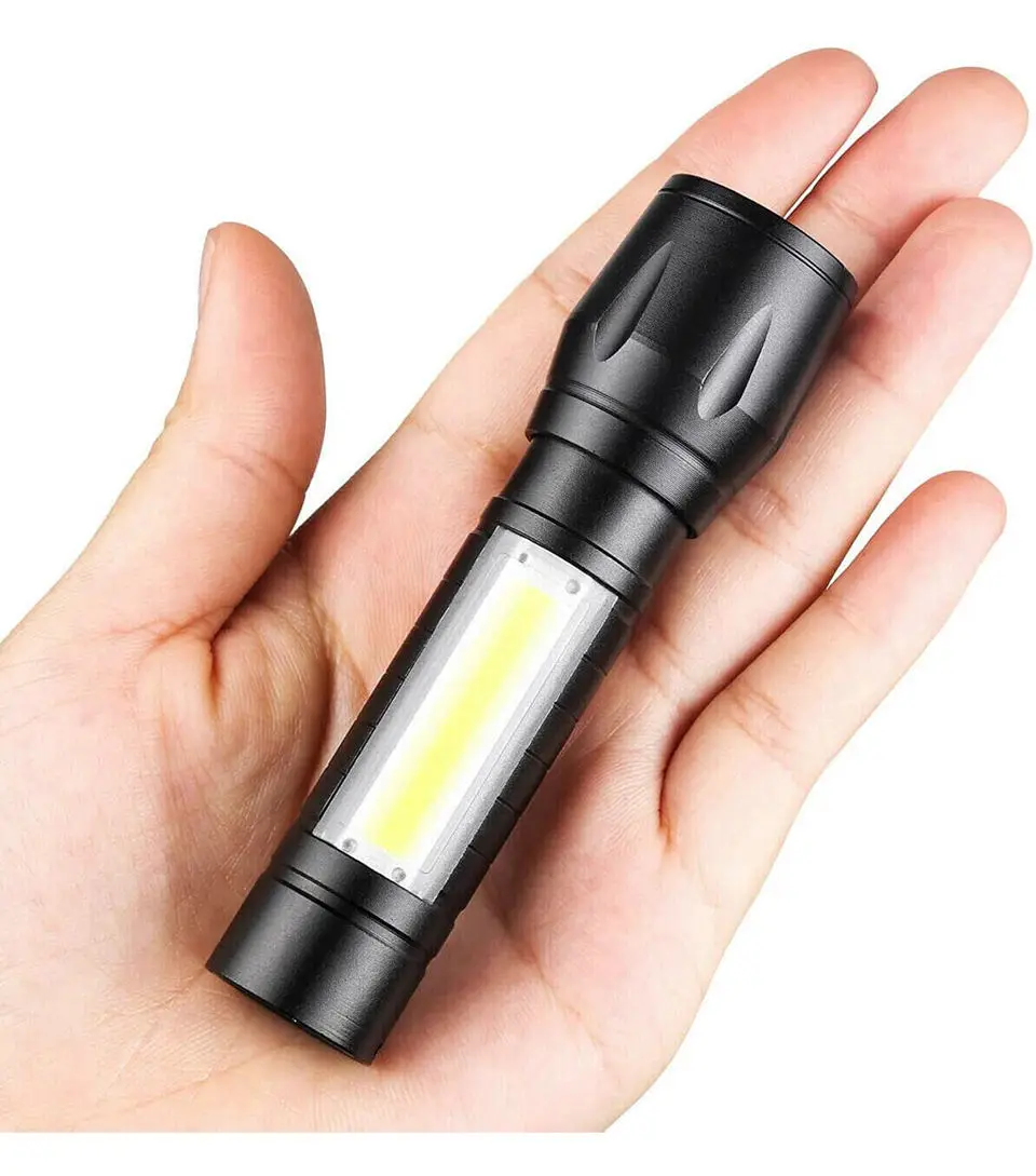 

LED Zoomable Power Flashlight Chargeable XPE + COB Lamp High Glare Flashing Outdoor 2000 Lumens Lantern Night Light