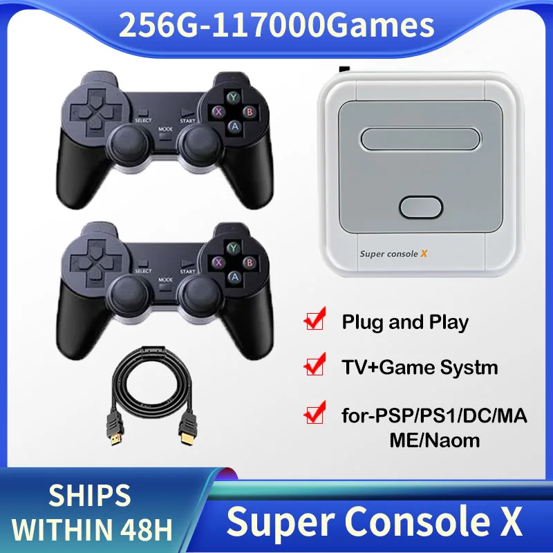 

Супер консоль X игровая консоль для PSP/PS1/MD/N64 Ретро Игровая приставка со встроенными 80 эмуляторами Поддержка HD-выхода встроенные 117000 + игр