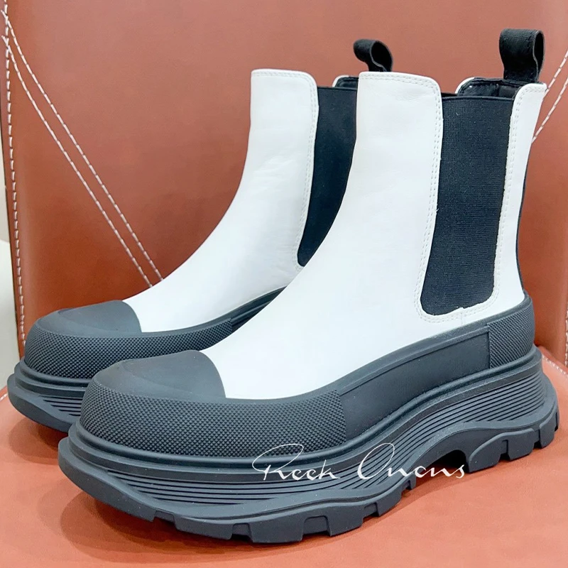 

Женские ботинки из натуральной кожи, износостойкие, Нескользящие, увеличивающие рост, короткие сапоги, осень