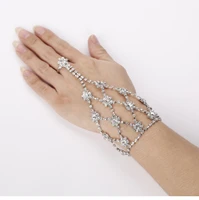 anglang luxury crystal finger bracelet glitter rhinestone adjustable chain women fashion elegant hand chain wedding party gifts