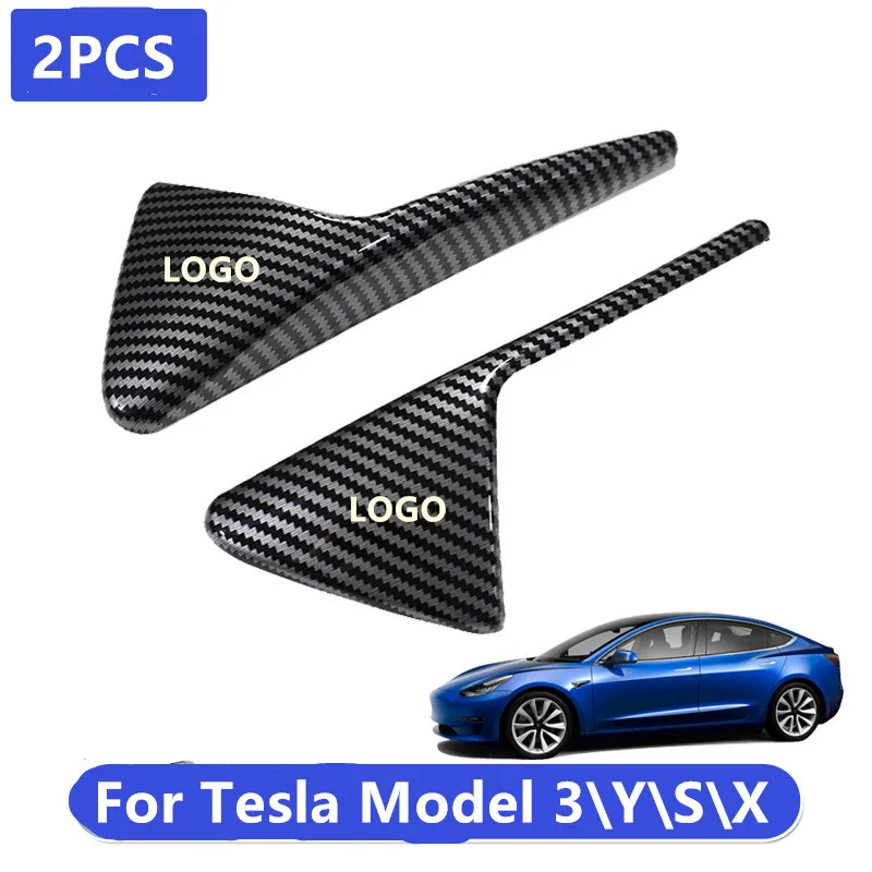 

2PCS For Tesla Model 3 Y S X Accessories Side Camera Carbon Fiber ABS Protection Cover For Tesla Model Three 2017- 2020