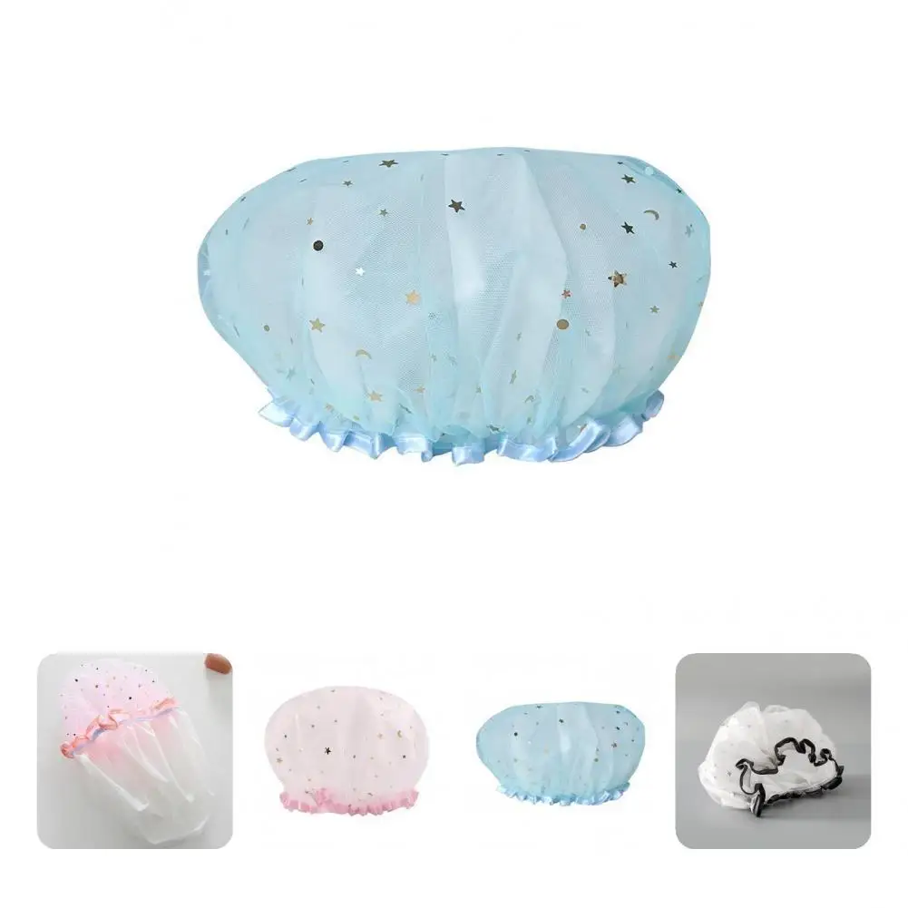 

Привлекательная женская шапка для волос со звездным узором, легкая детская шапка для шампуня для душа, детская шапка для душа, шапка для ван...