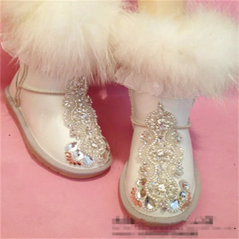 

Fur integrated fox fur embroidery boots short boots handmade custom snow boots comfortable and warm large size women'sboots35-39