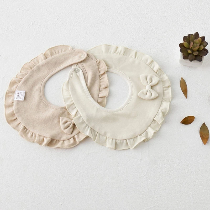 

57EE Pure Cotton Baby Bib Feeding Apron Burp Cloth Washcloth Cute Sweet Bow Saliva Towel Gown for Newborn Infant Boys Girls